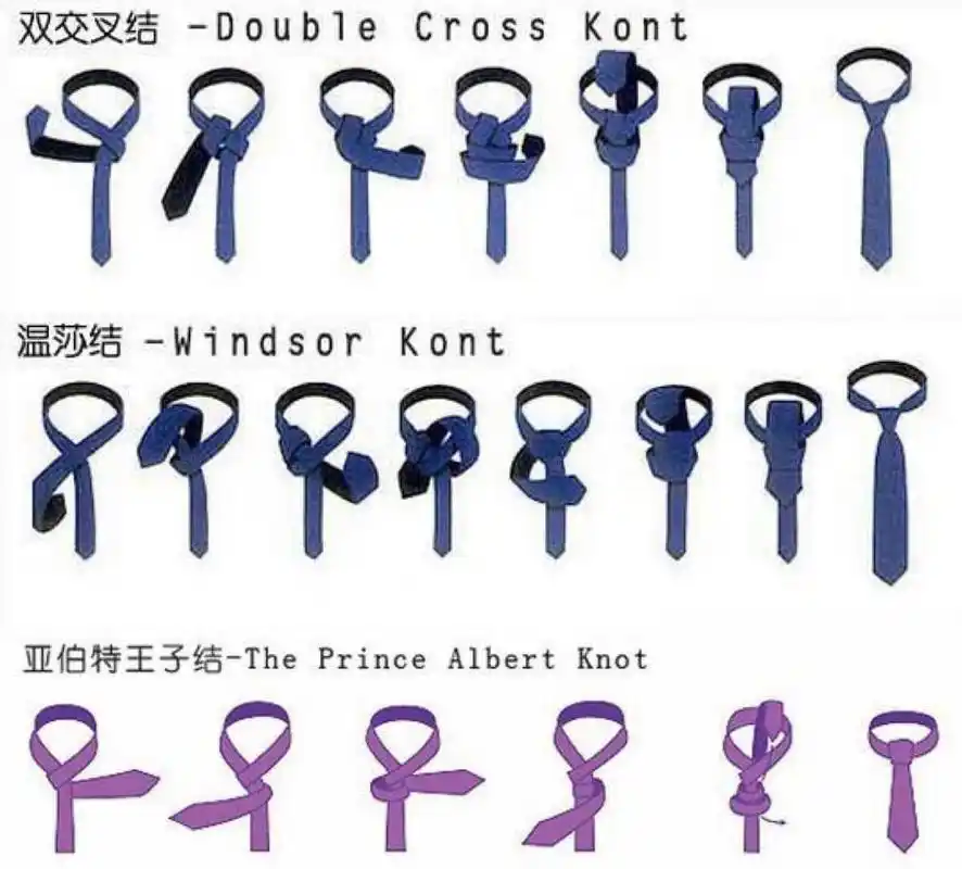 图解97 一条小小的领带98却有无数的打法,各种不同的领带结虽然看