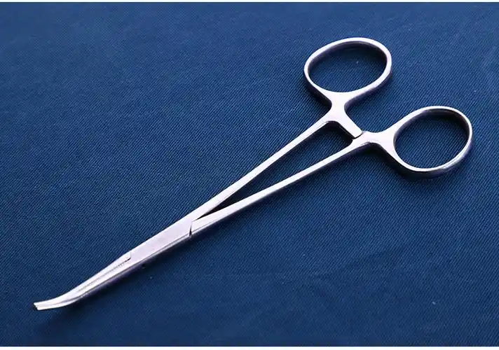 不锈钢医用止血钳弯直头持针器小号大手术钳拔毛钓鱼摘钩钳血管钳