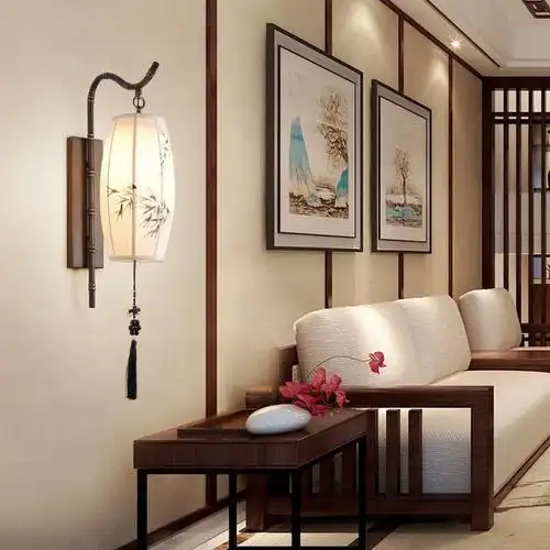 com 新中式壁灯玄关走廊过道灯客厅卧室床头灯现代简约中国风墙壁灯具