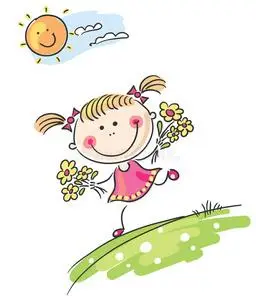 户外玩卡通在户外玩耍的女孩照片