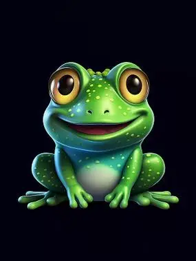 夏天皮克斯风格一只可爱大眼睛绿色卡通青蛙