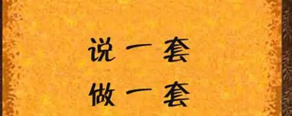 说一套做一套什么意思