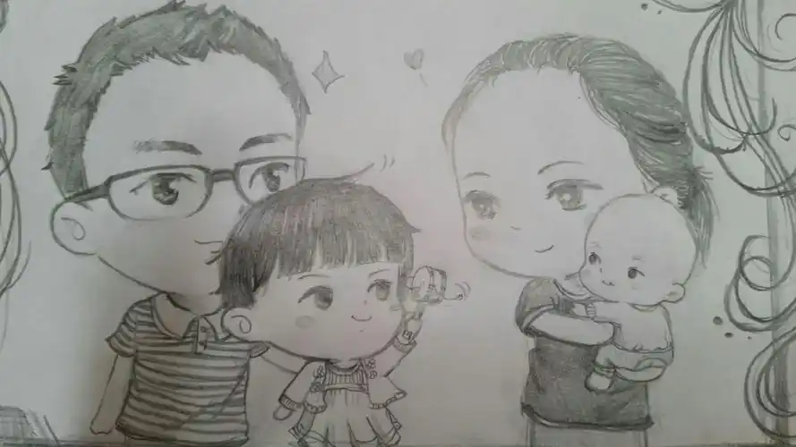 一家四口大集合