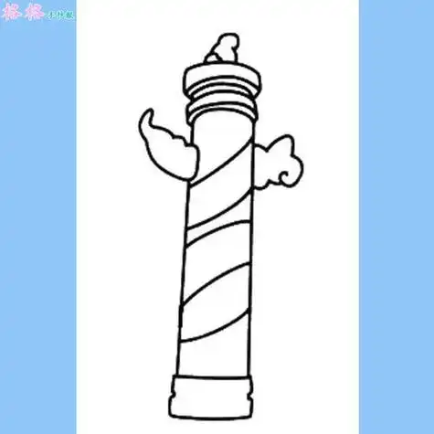 龙绕柱子的图片简笔画缠在柱子上的龙简笔画