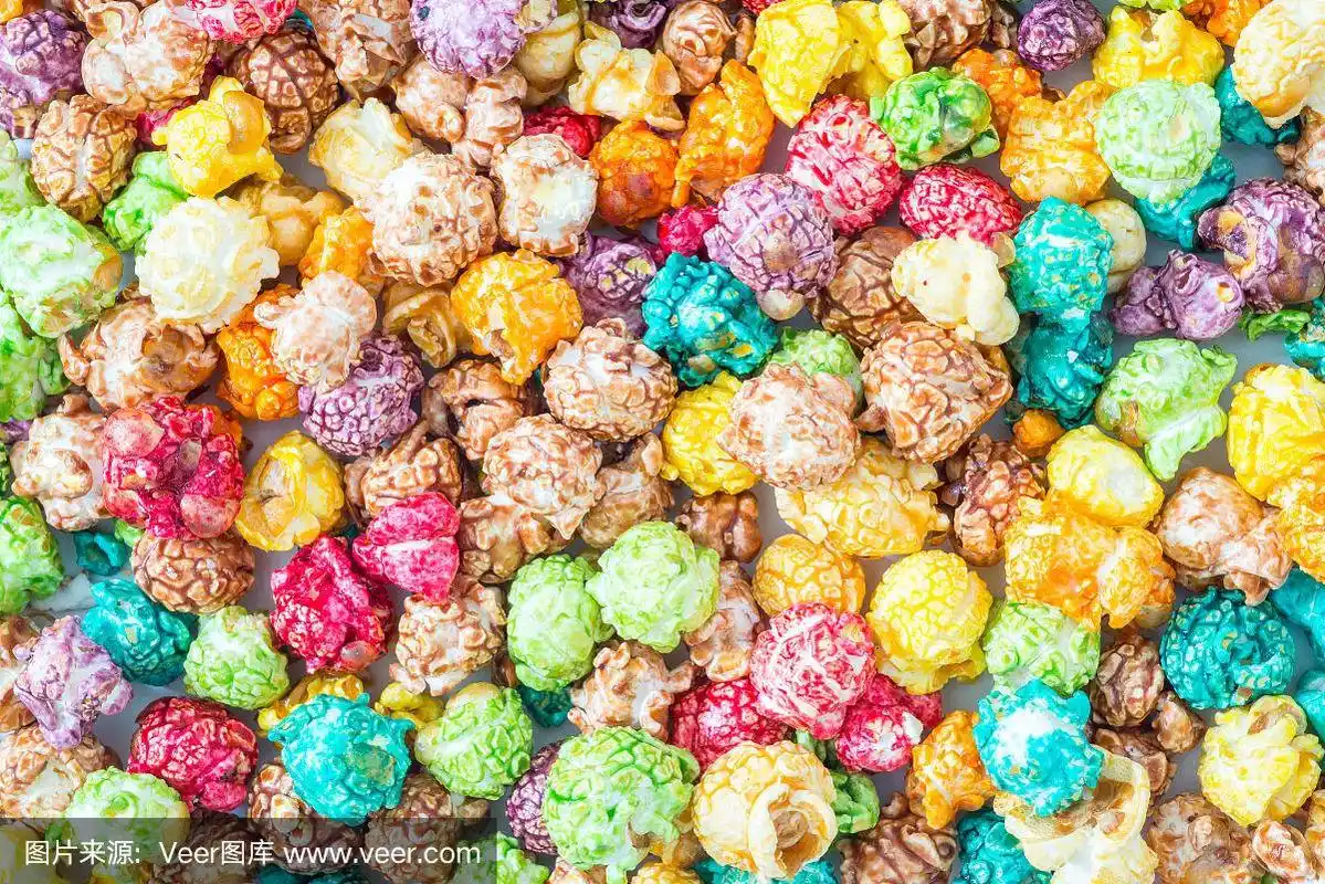 彩色糖果爆米花背景