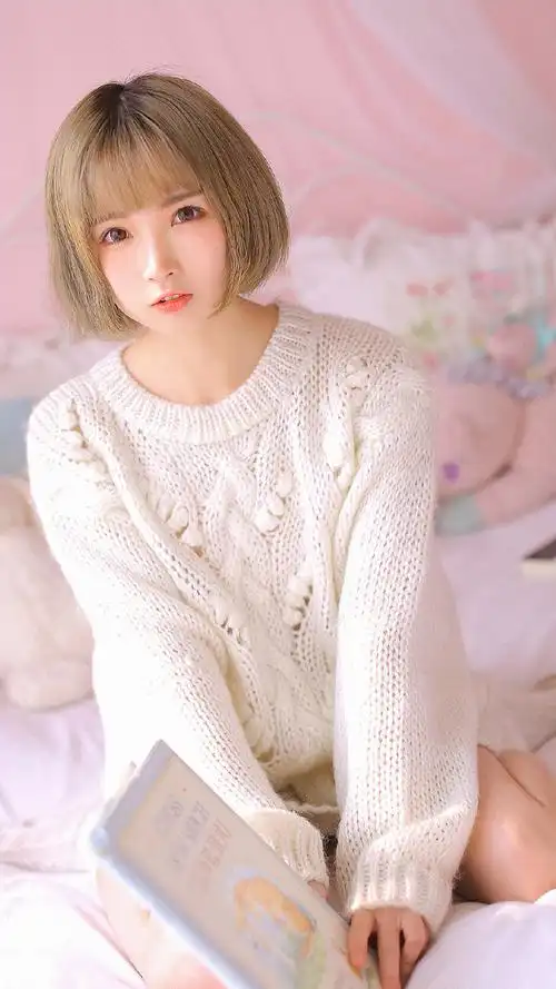 文艺短发美女唯美写真高清电脑壁纸