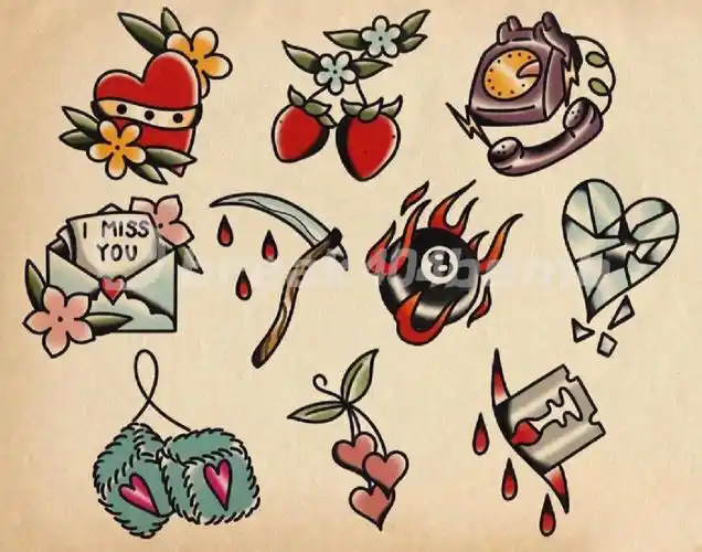 3张oldschool小图拼接手稿