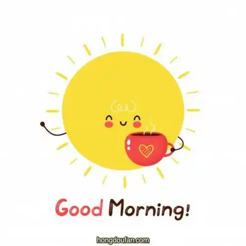 闹表咖啡太阳10张早上好goodmorning卡通标题简笔画