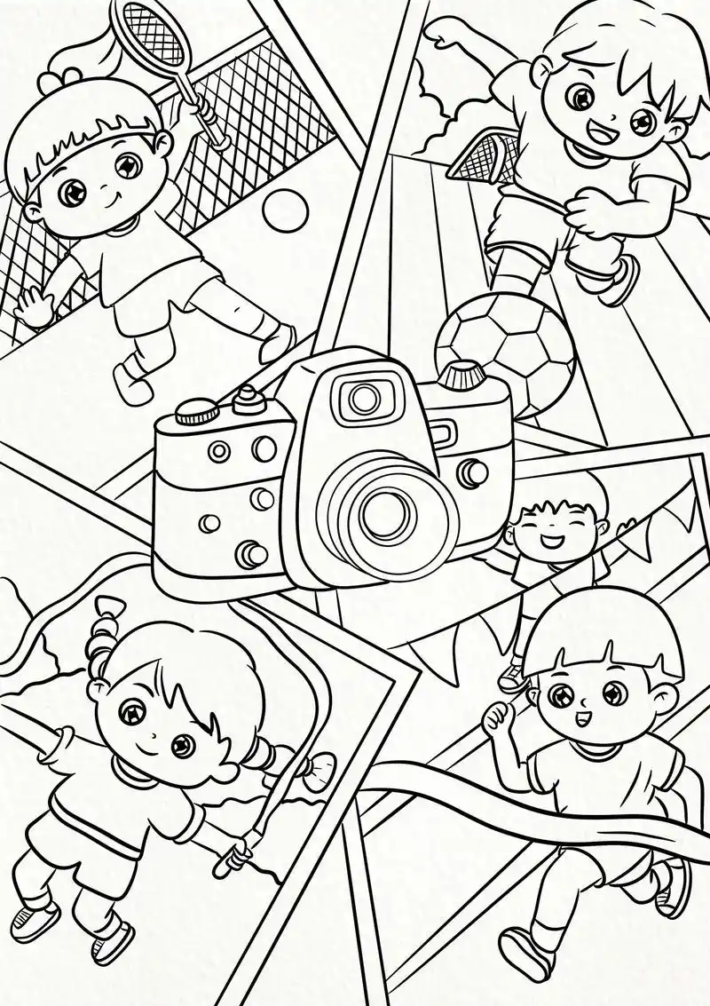 学校的一天或者运动会主题都可以#简笔画 #主题画 - 抖音