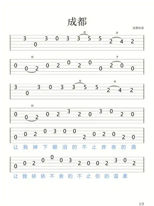 吉他指弹   #吉他谱   #吉他教学   #零基础学吉他   #吉他谱