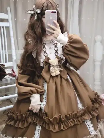 nasasolar联名款洛丽塔裙子全套日系可爱萝莉学生洋装连衣裙秋冬