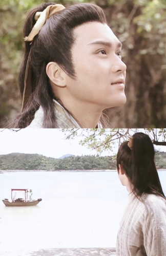 朱茵版《射雕英雄传》:黄蓉迎风乘舟飘然而出,郭靖不由呆立原地_腾讯