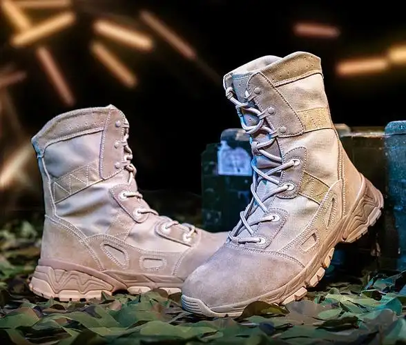 2022春夏季新款高筒军靴厚底户外运动鞋越野靴作训鞋靴子登山鞋