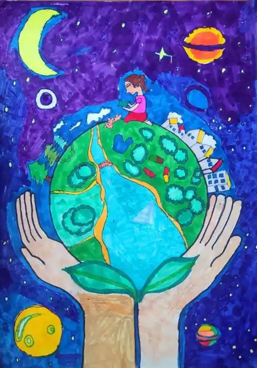 童心绘环保丨全市中小学生环保绘画大赛作品赏析(63)_辅导_保护_荥阳