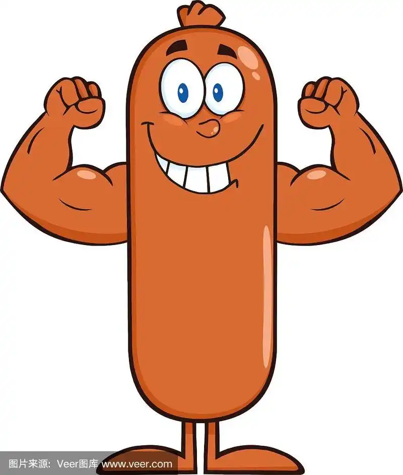 强健的香肠卡通