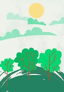 植树节浅绿色扁平植树环保大树背景