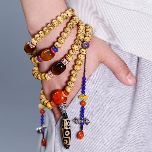 陈籽星月菩提提子手串108颗藏式天珠项链文玩手链