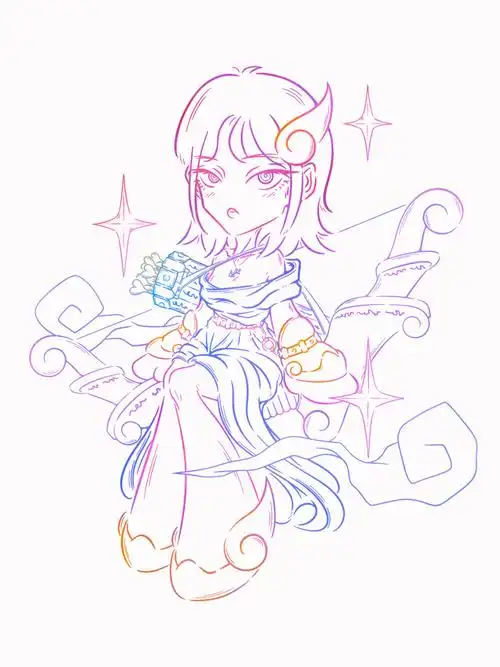 右滑帮我上色射手座72们生日快乐