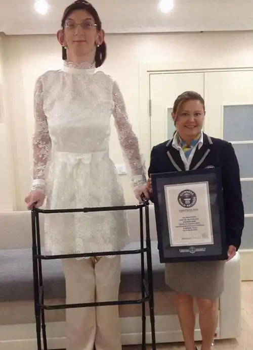 全世界最高的青少年女性纪录保持者是土耳其的rumeysa gelgi,出生于