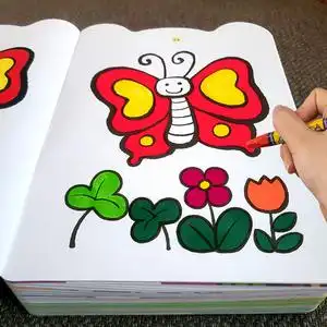 儿童画画书涂色本2-3-4岁6幼儿园宝宝图画本涂色绘画册涂鸦填色画