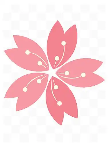 手绘桃花矢量图形