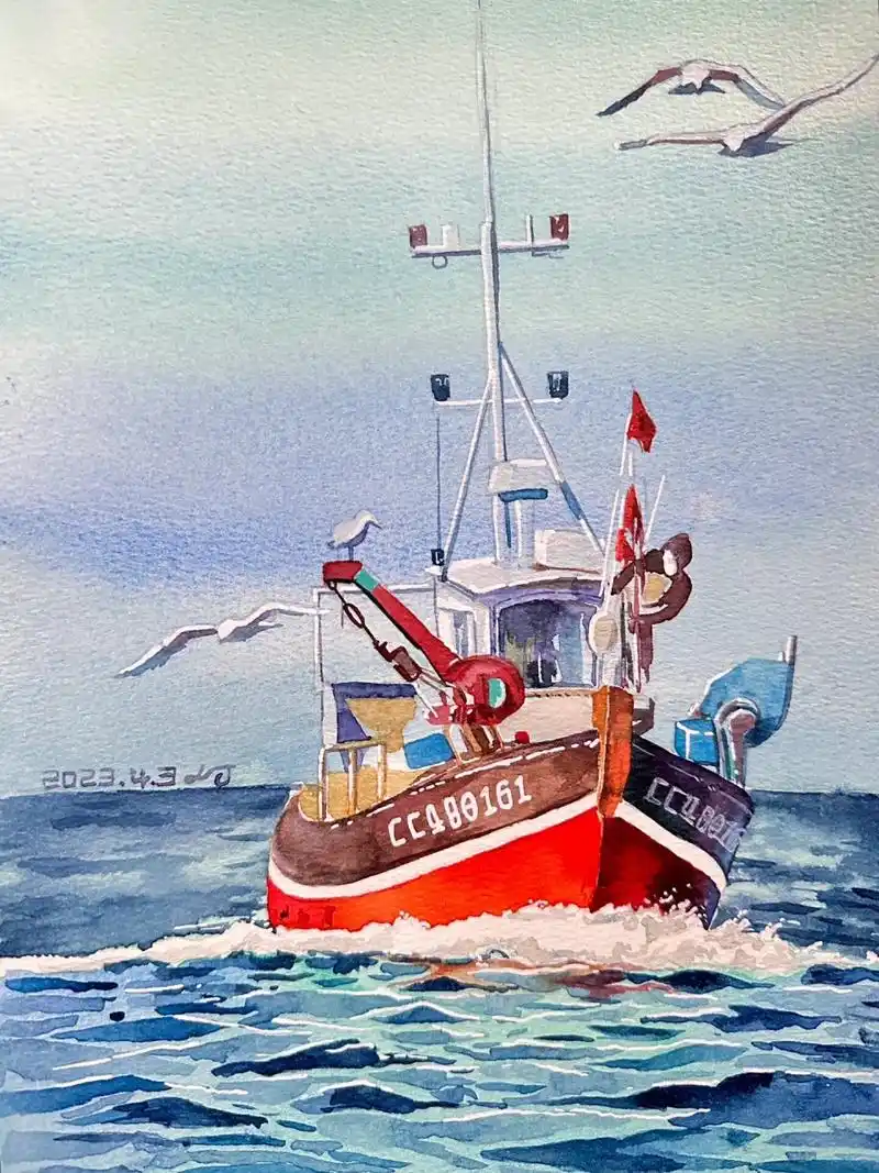 船水彩画 (含步骤,素材图)