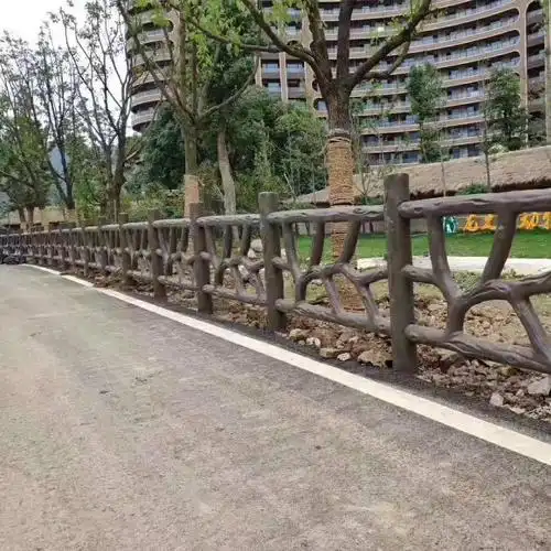 市政公园木纹水泥仿木护栏 科阳河道景观新农村混凝土栏杆 户外防护栏