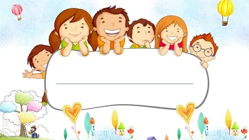 可爱卡通小朋友背景儿童节ppt模板