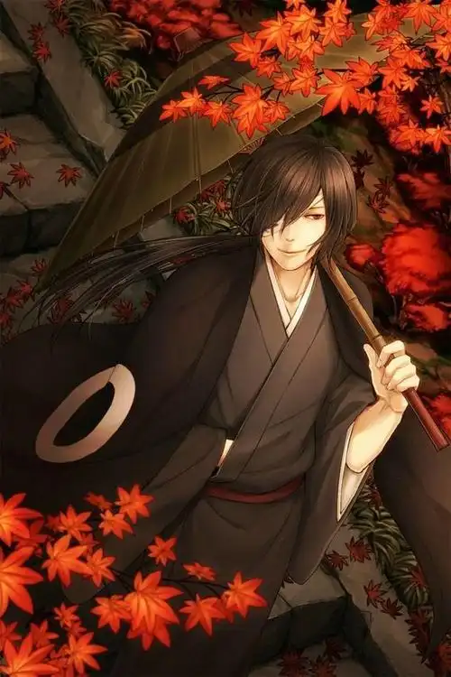 你没有带枫叶背景的有动漫人物的图片_百度知道