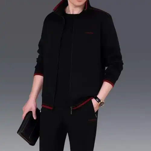 三件套休闲宽松中老年男装男士跑步服春秋季乔丹爸爸运动服套装