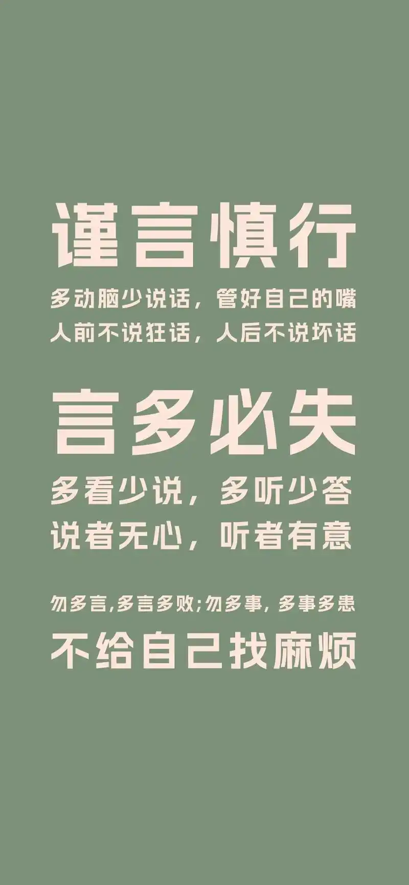把话写在壁纸上时时刻刻提醒自己.#谨言慎行 #少说话 #闭嘴 - 抖音