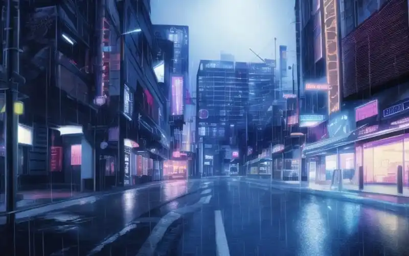 ai绘图有多炫酷? 赛博朋克街区,城市建筑风景,使用novelai制作.(下)