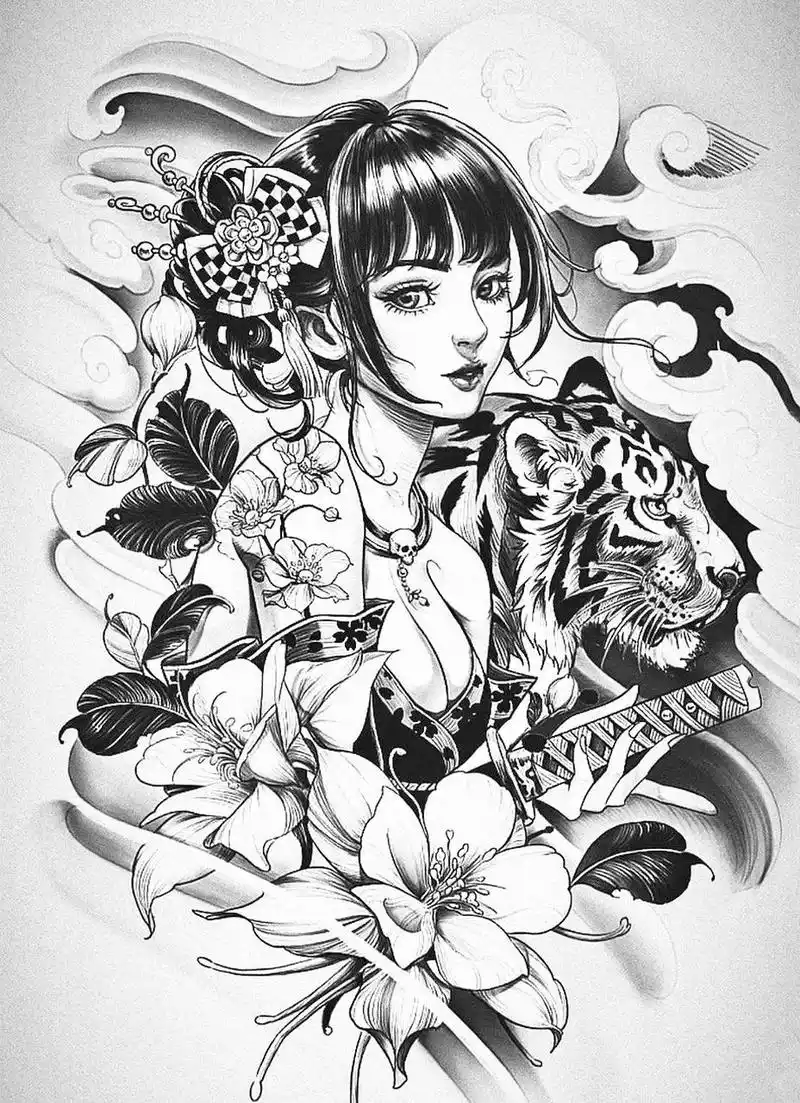 搜集到的好看的艺伎纹身之第26615弹 好看的艺伎纹身第26615