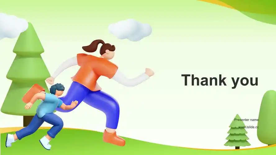 绿色3d风亲子教育ppt主题-islide