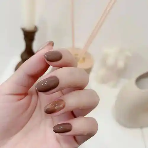 超好看的椭圆型美甲太显手长了