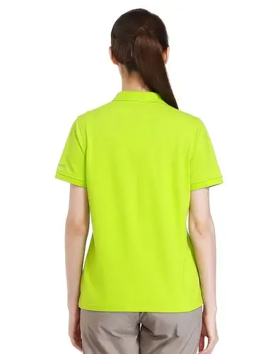 弹力吸汗 女款粉绿色t恤 短袖翻领