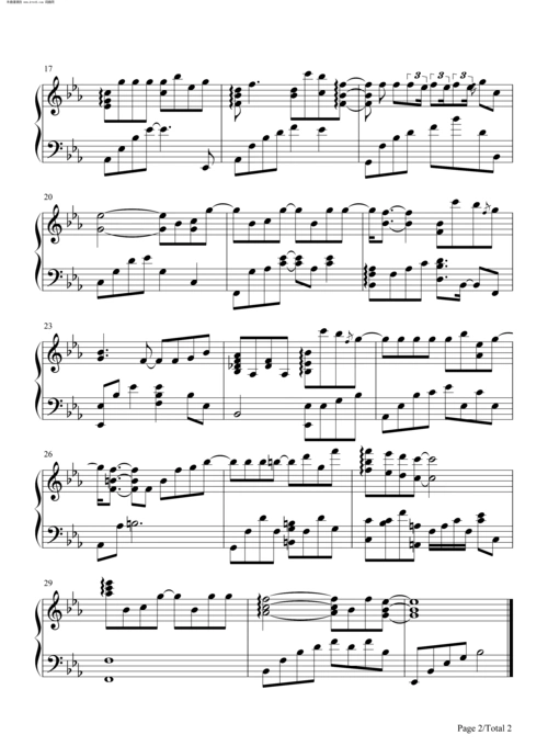 爱存在 王靖雯不胖 钢琴谱 简谱