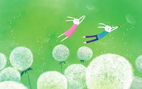 小清新绿色插画,高清图片,电脑桌面-壁纸族