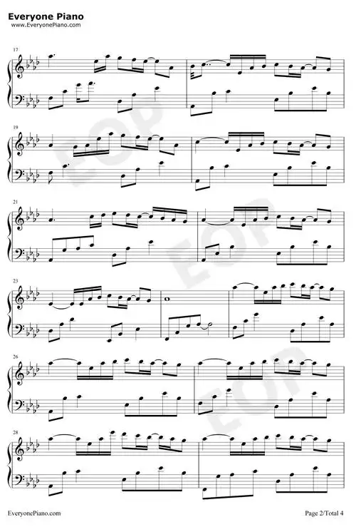 in love钢琴谱_july_沉浸在爱中-明明简谱网