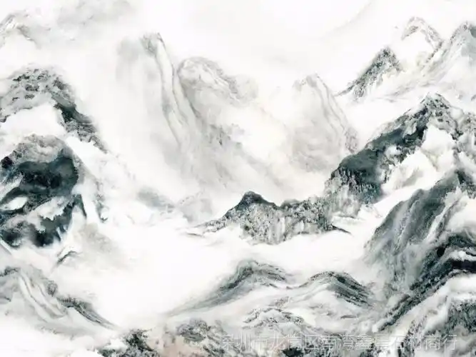 人造岗石山水画人造石山水画背景仿大理石山水画全屋石材定制