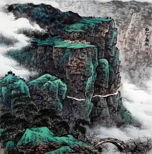 清幽远静品味赵春秋山水画中的松树