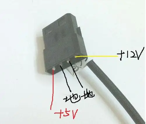 机箱风扇4pin公母连体如何接12v电源供电?