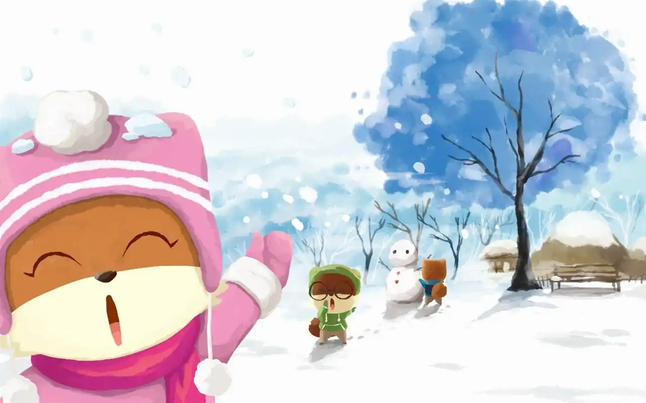 可爱的三只松鼠卡通背景图片桌面壁纸