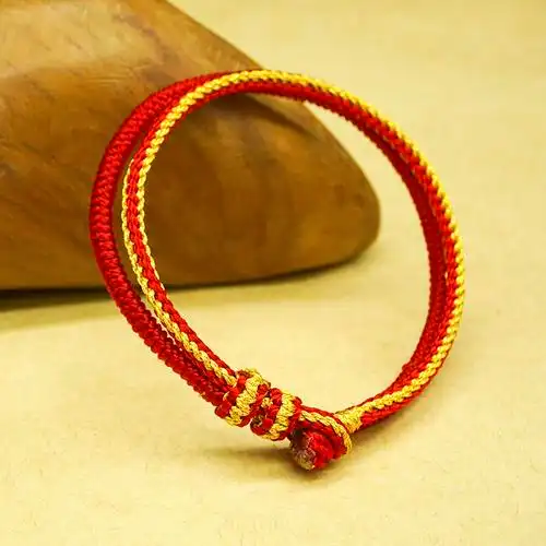原创设计定制本命年八股金刚如意结红绳手链纯手工编织女情侣手绳