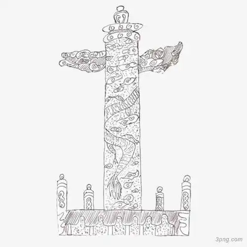 中国国腾柱子简笔画