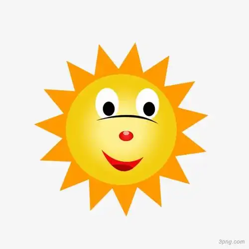 黄色卡通太阳png素材透明免抠图片卡通手绘
