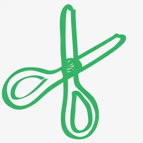 绿色简笔绘画剪刀