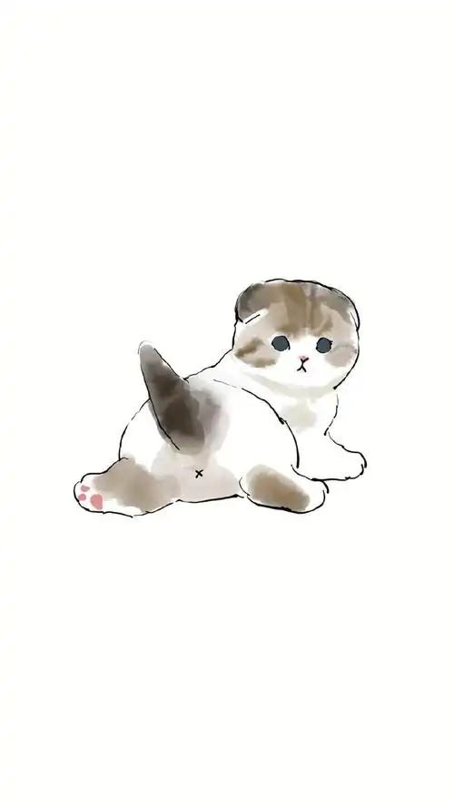 超可爱卡通猫咪手绘图片手机壁纸