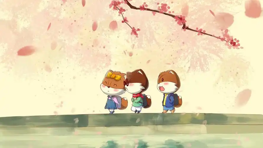 三只松鼠可爱卡通宽屏壁纸壁纸图片