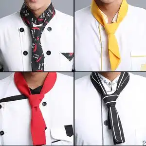 厨师服汗巾领结男女厨房红黄蓝黑餐饮纯色三角巾服务员小长短领巾